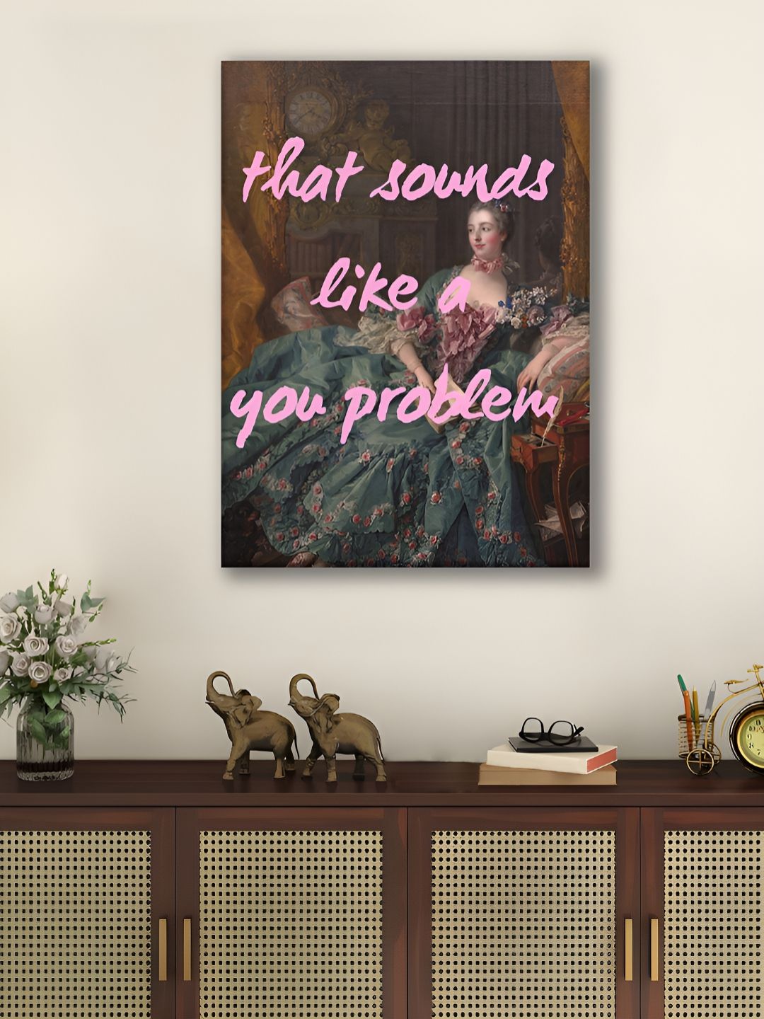 Myntra Elegant Homes Blue & Pink 1 Piece Canvas Other Wall Paintings-picture-12