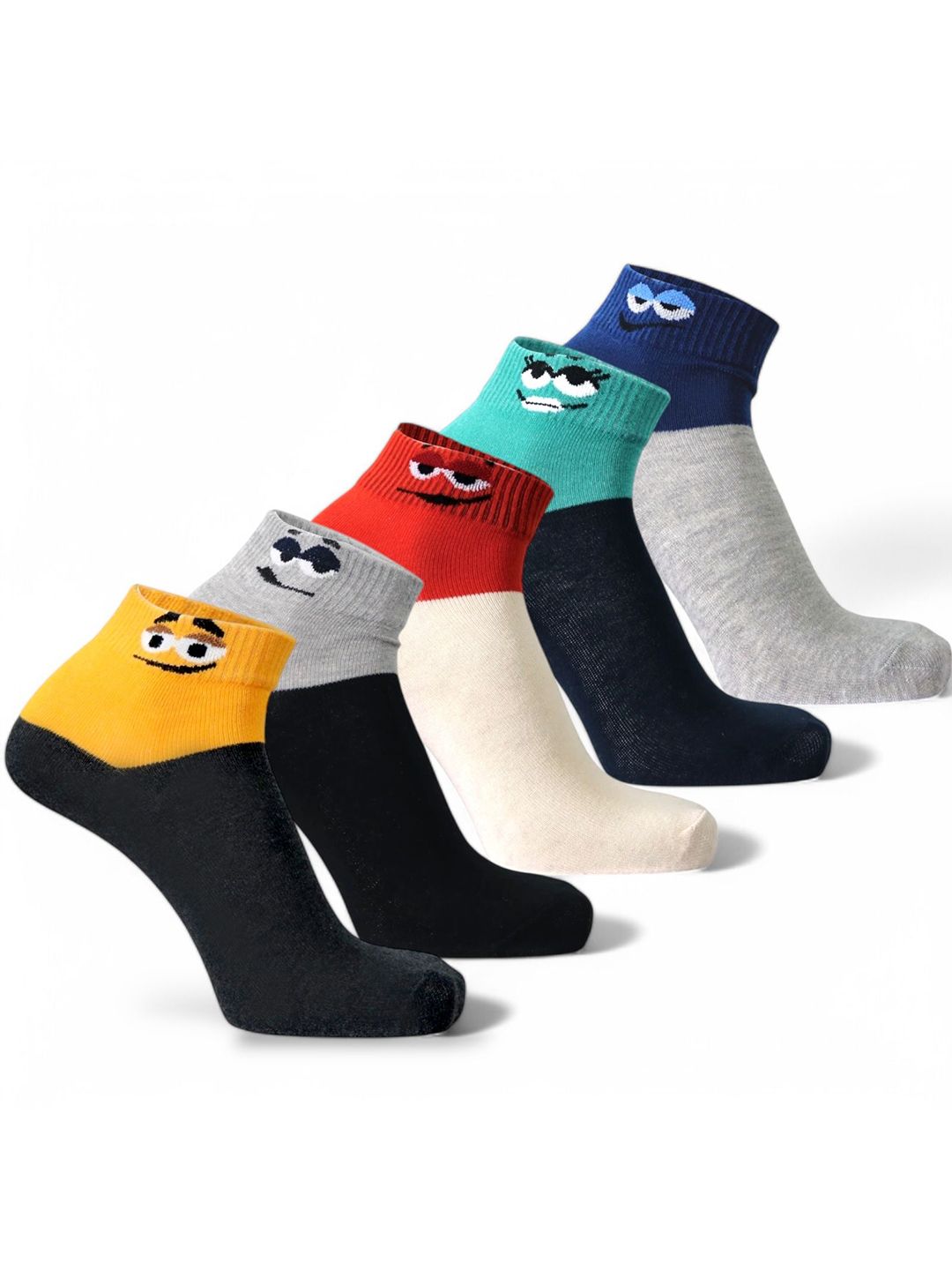 Sockscarving Men Pack Of 5 Printed Cotton Breathable Above Ankle Length Socks-picture-56