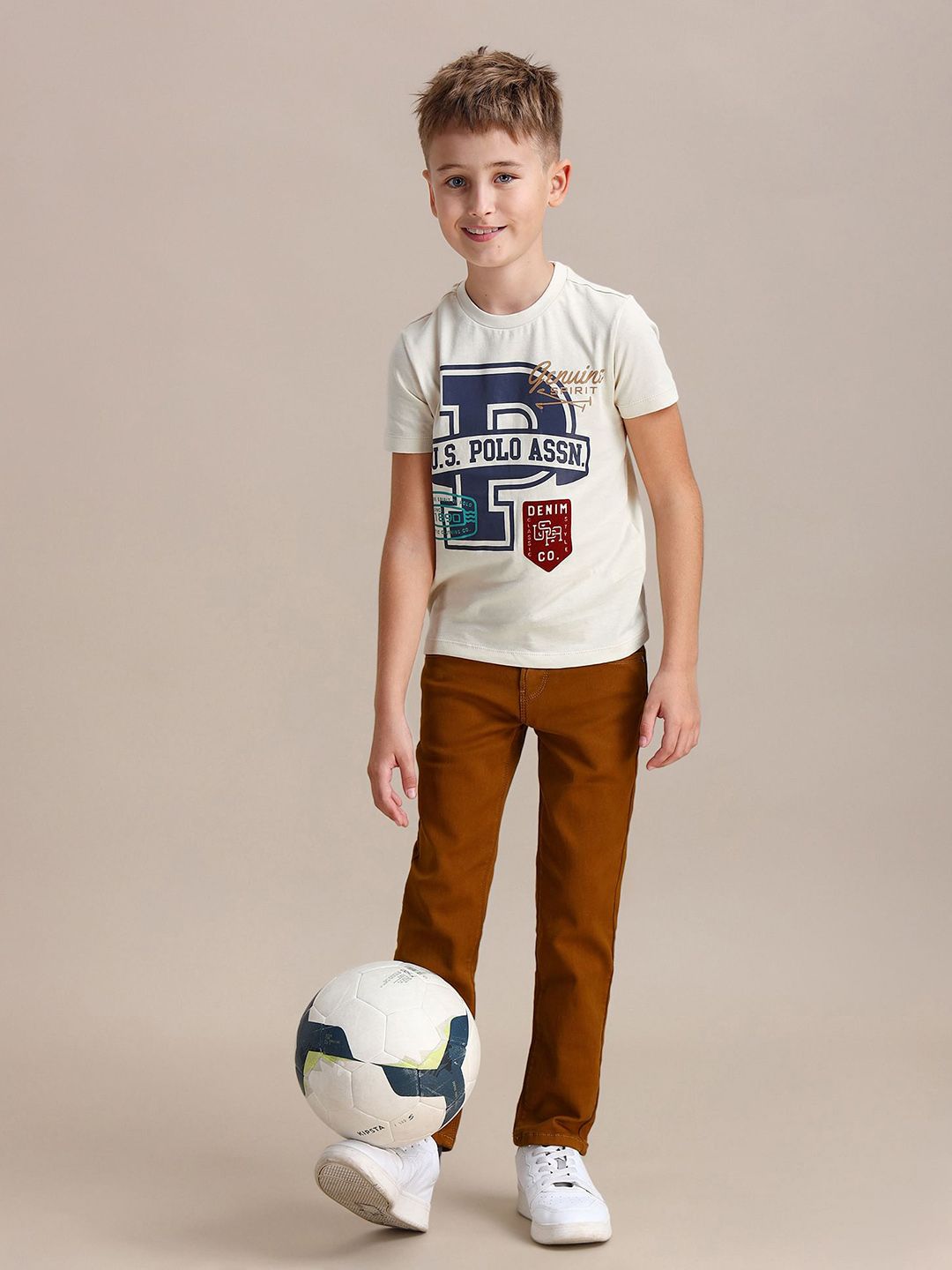 U.S. Polo Assn. Kids Boys Brand Logo Printed Pure Cotton T-shirt-picture-43