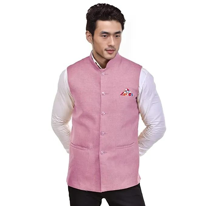 Seetoo Mandarin Collar Woven Design Nehru Jacket-picture-46