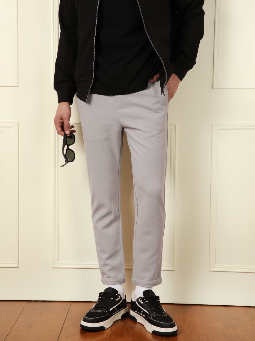 WROGN Men Slim Fit Trousers-picture-21
