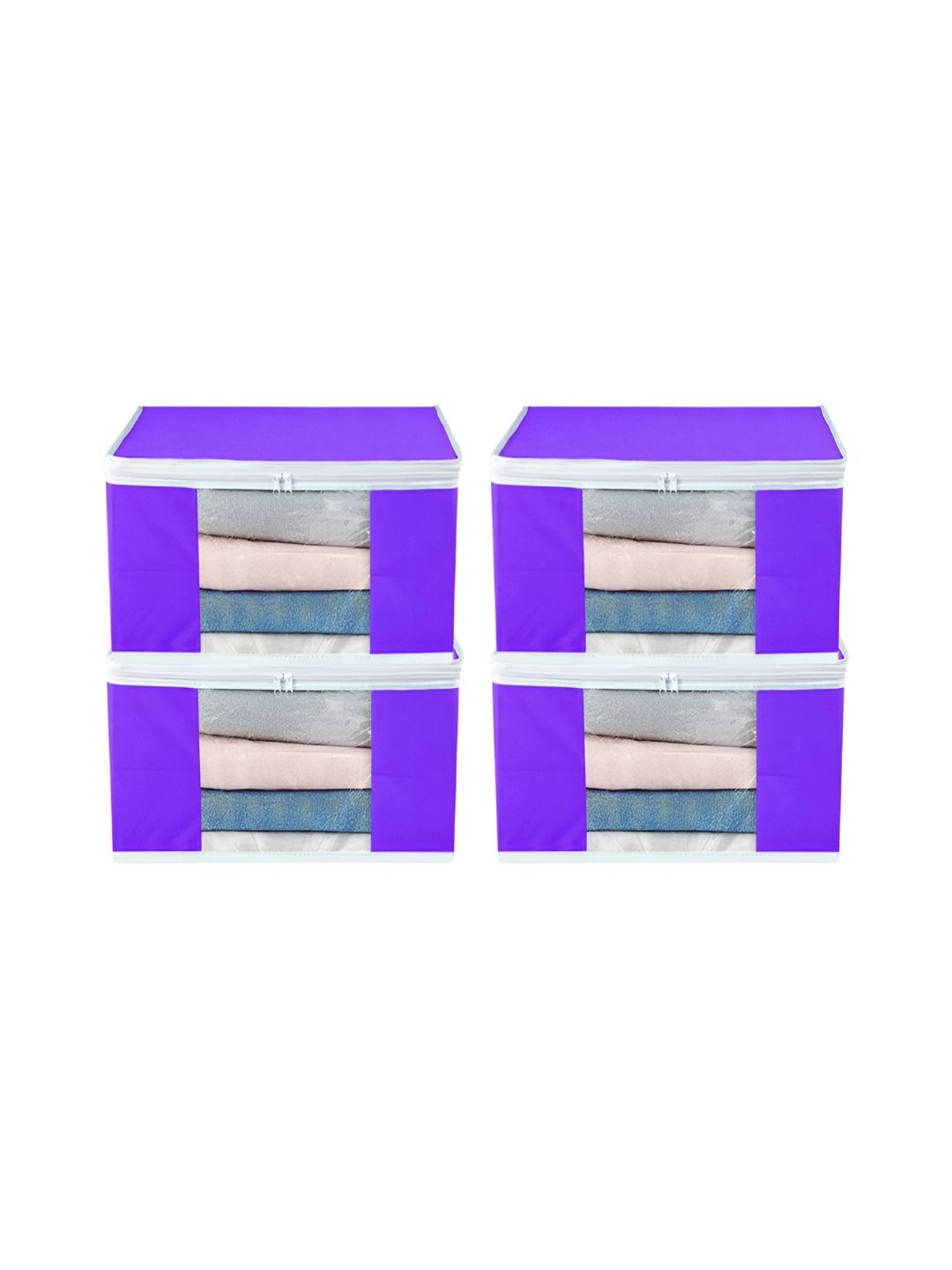atorakushon Purple Set of 4 Clothes Storage Organiser Bags-picture-23