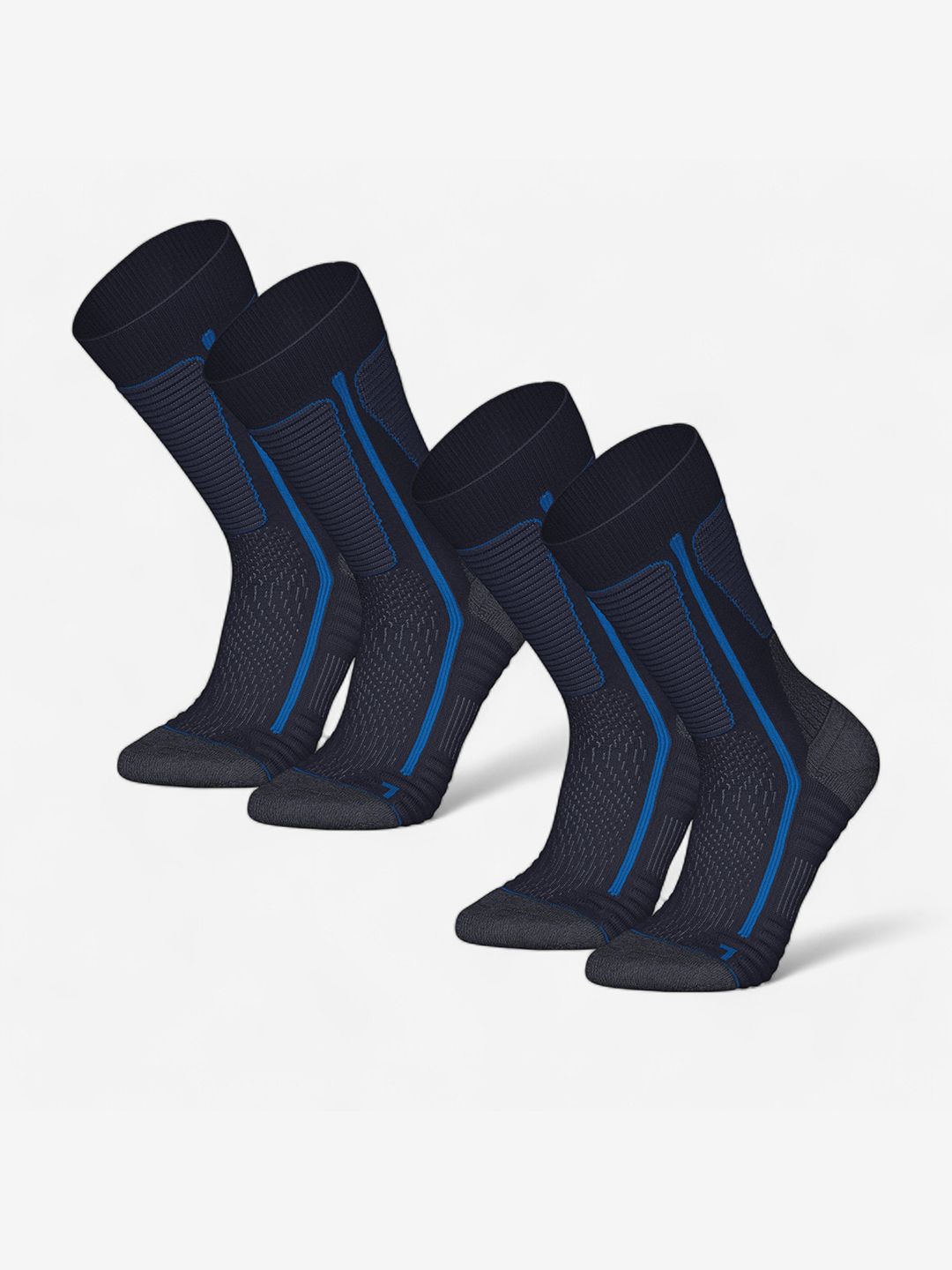 Quechua By Decathlon Pack Of 2 Patterned Calf-Length Socks-picture-42
