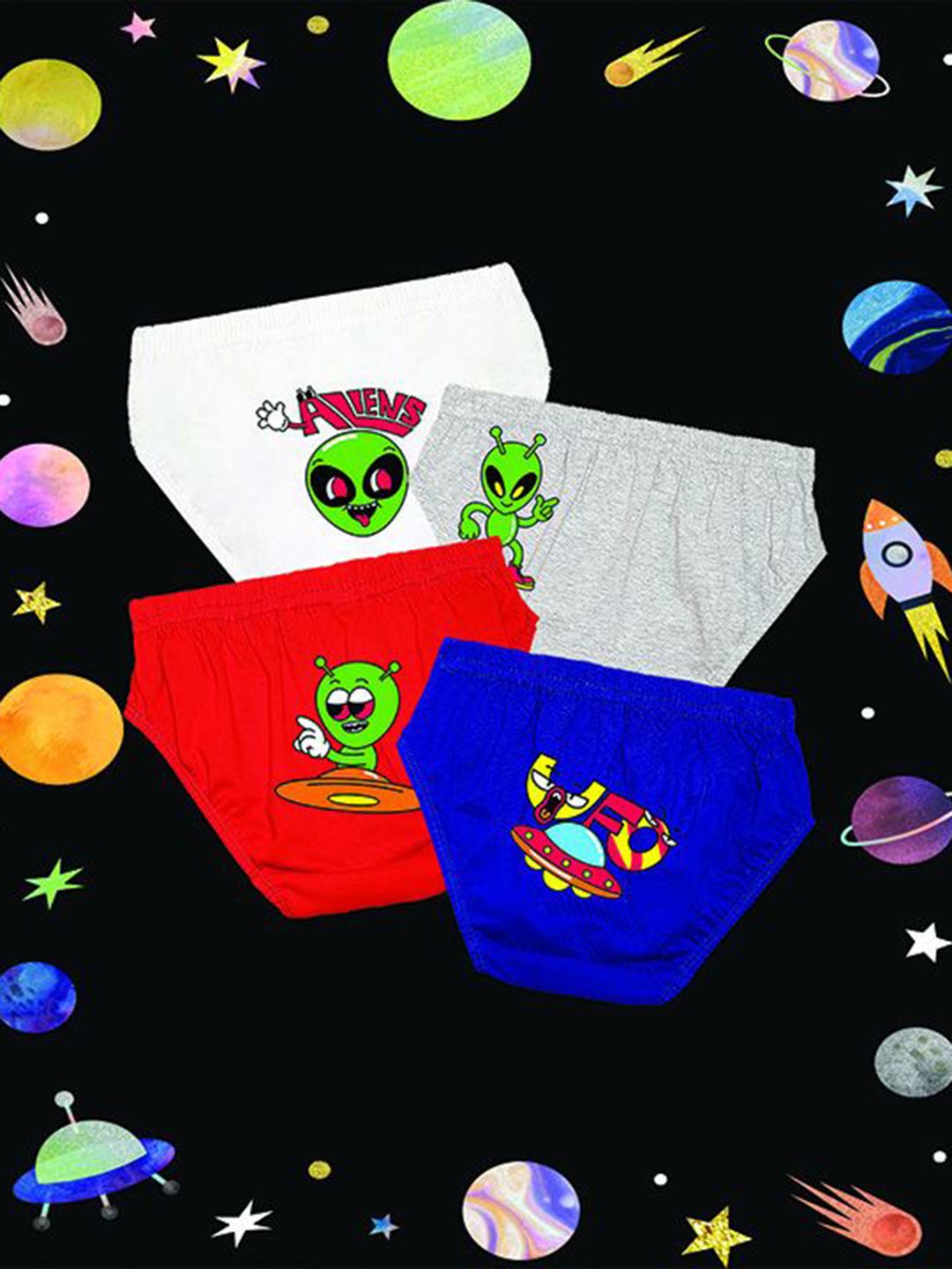 NUSYL Boys Pack Of 4Printed Cotton Basic Briefs NUBCBRFPO4.0068-picture-38