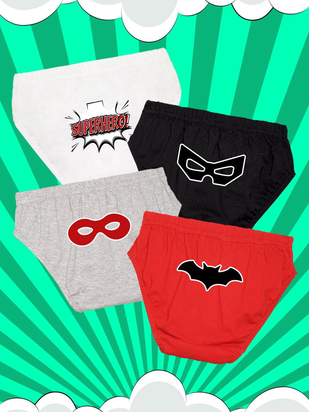 NUSYL Boys Pack Of 4 Printed Cotton Basic Briefs NUBCBRFPO4.0053-picture-21