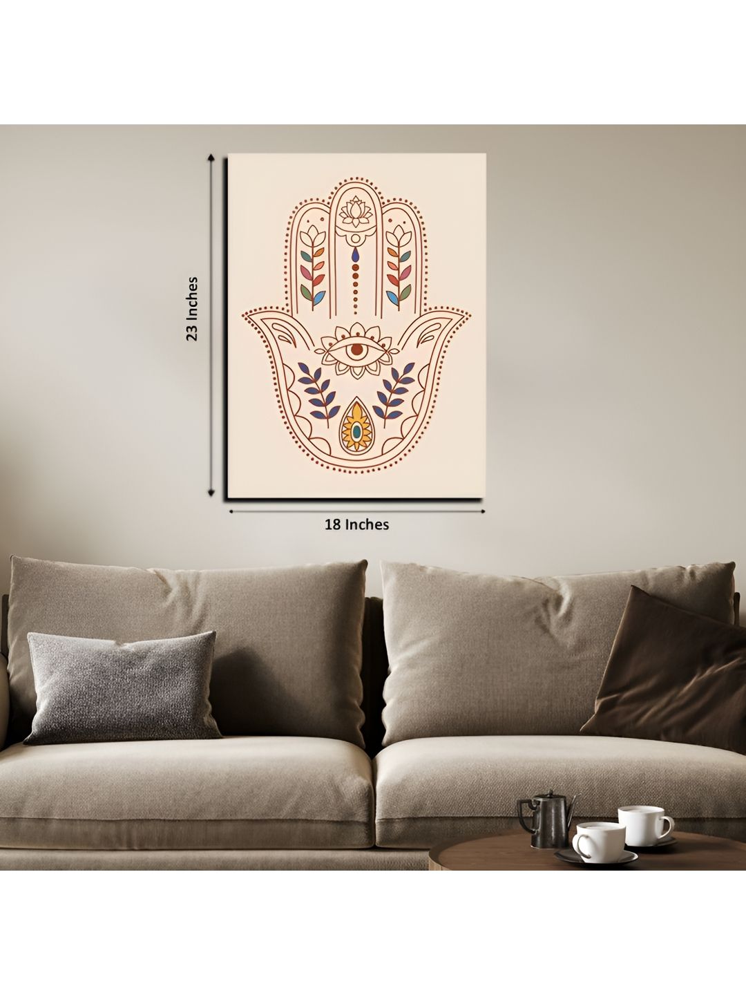 Chalk My Theme Peach-Coloured & Blue 1 Piece Wood Other Wall Paintings-picture-29