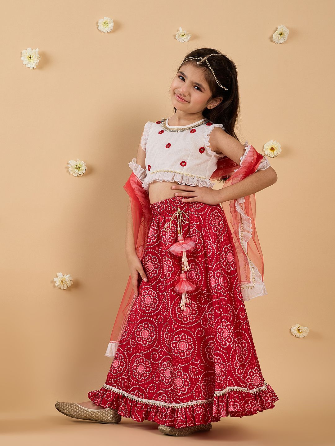 pspeaches Girls Printed Ready to Wear Lehenga & Blouse With Dupatta-picture-35