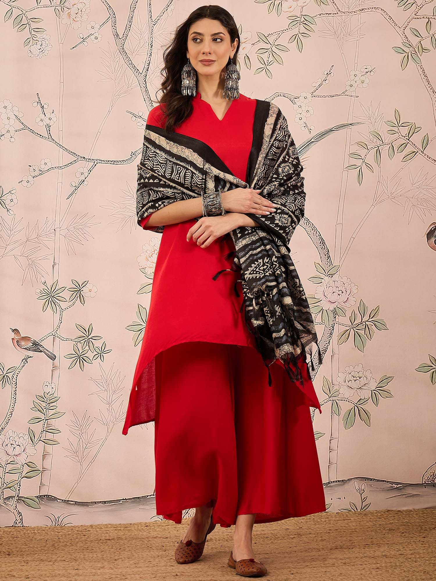 InWeave Women Regular Kurta with Palazzos & With Dupatta-picture-39