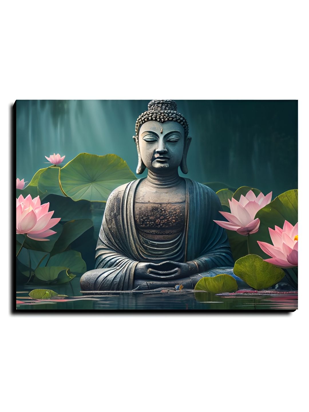 Chalk My Theme Blue & Green 1 Piece Wood Religious Wall Paintings-picture-34