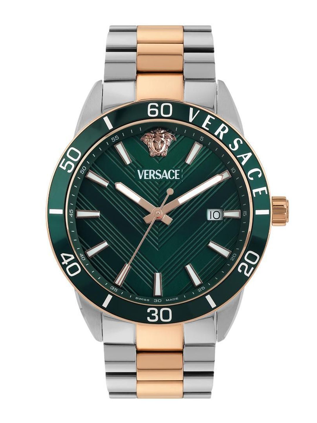 Versace Men Brass Dial & Stainless Steel Bracelet Style Straps Analogue Watch VEYCA0624-picture-56