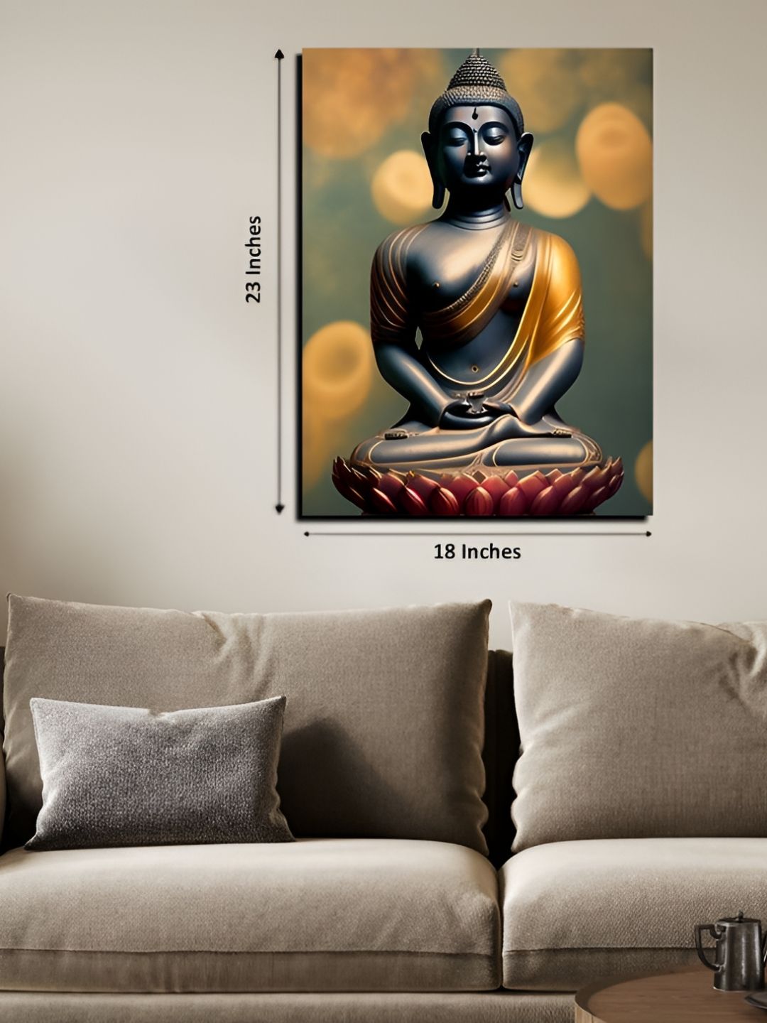 Chalk My Theme Grey & Gold-Toned 1 Piece Wood Religious Wall Paintings-picture-24