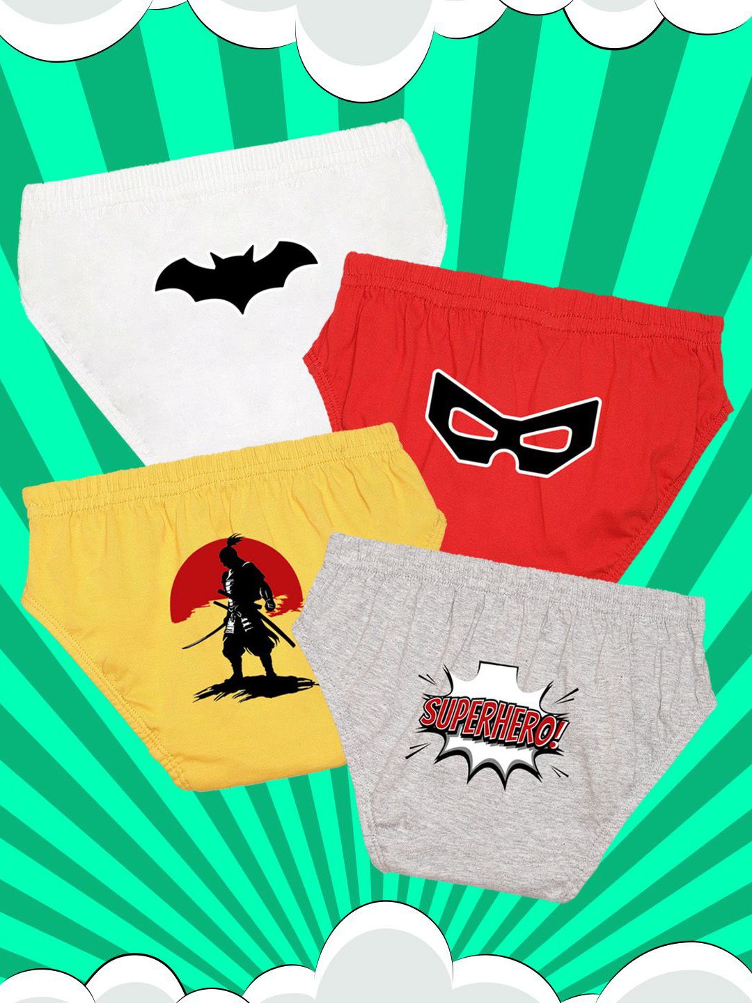 NUSYL Boys Pack Of 4 Printed Cotton Basic Briefs NUBCBRFPO4.0049-picture-23