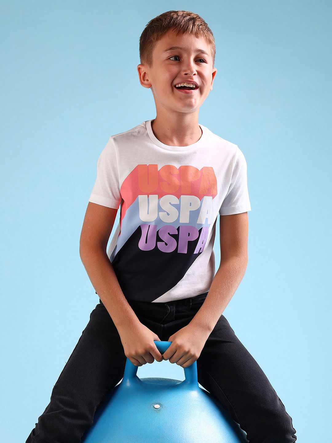 U.S. Polo Assn. Kids Boys Brand Logo Printed Pure Cotton T-shirt-picture-45