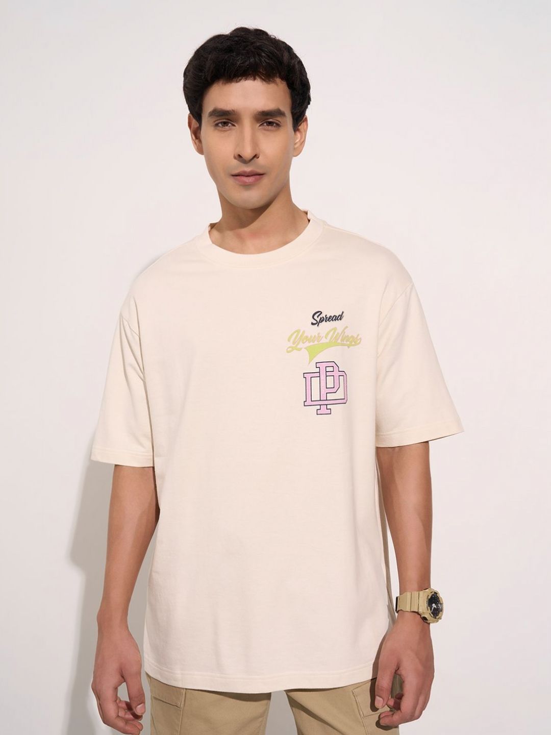 People Men Typography Printed Applique Boxy T-shirt-picture-34