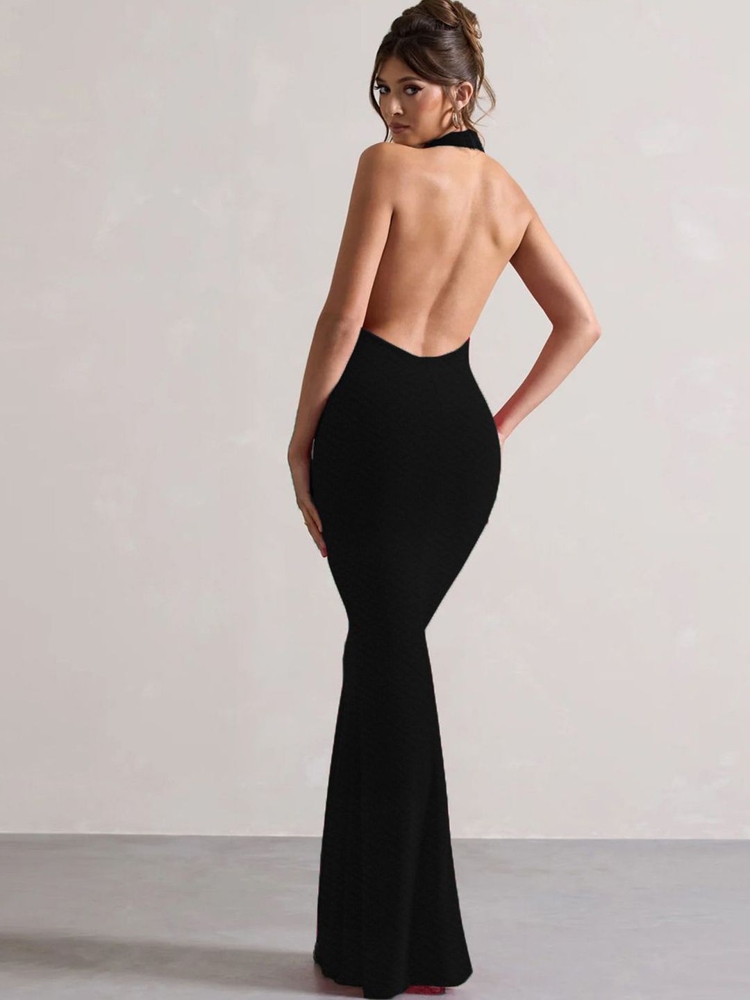 Genzy Cowl Neck Crepe A-Line Maxi Dress view 1