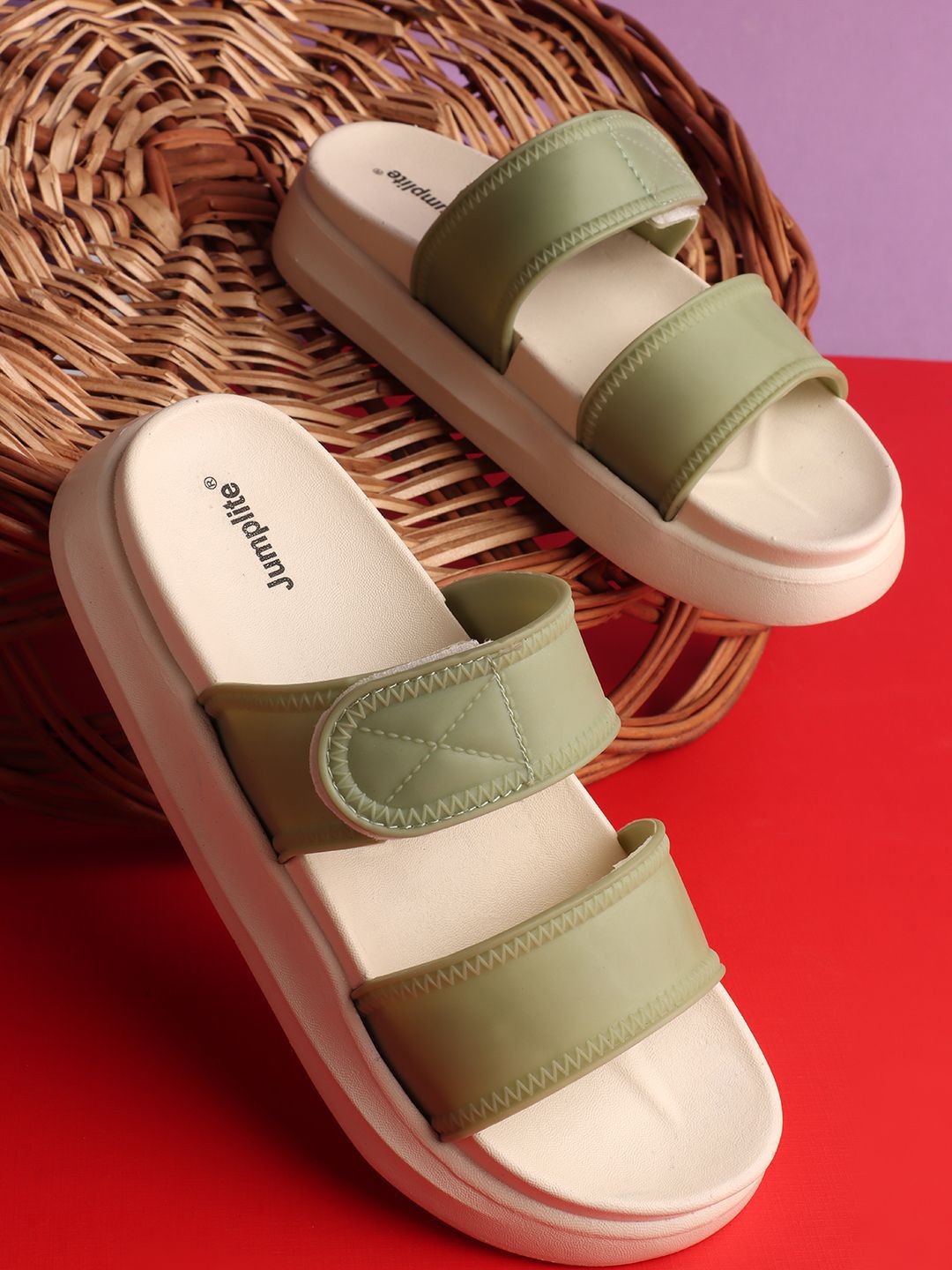 JUMPLITE Women Open Toe Flats-image-35