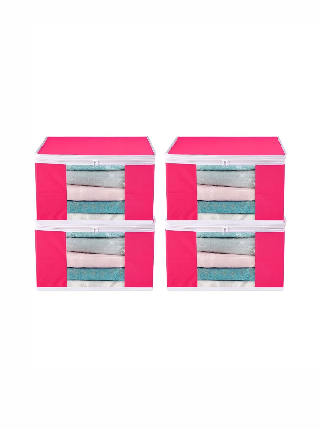 atorakushon Pink Set of 4 Clothes Storage Organiser Bags-picture-54