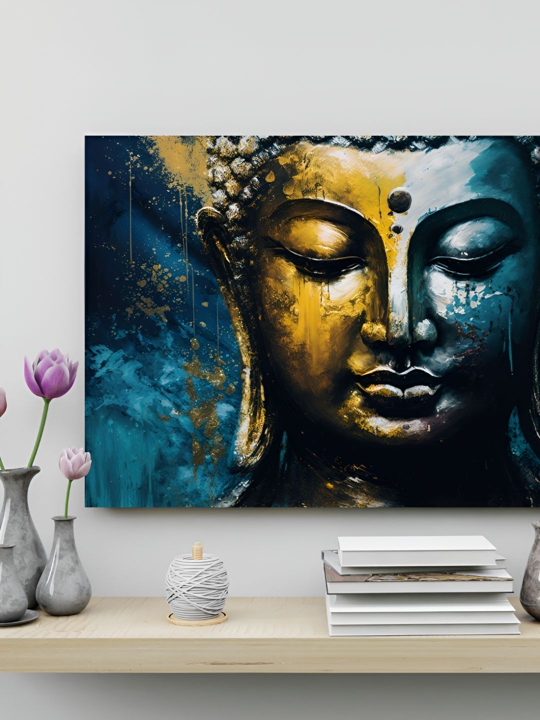 Chalk My Theme Blue & Yellow 1 Piece Wood Other Wall Paintings-picture-33