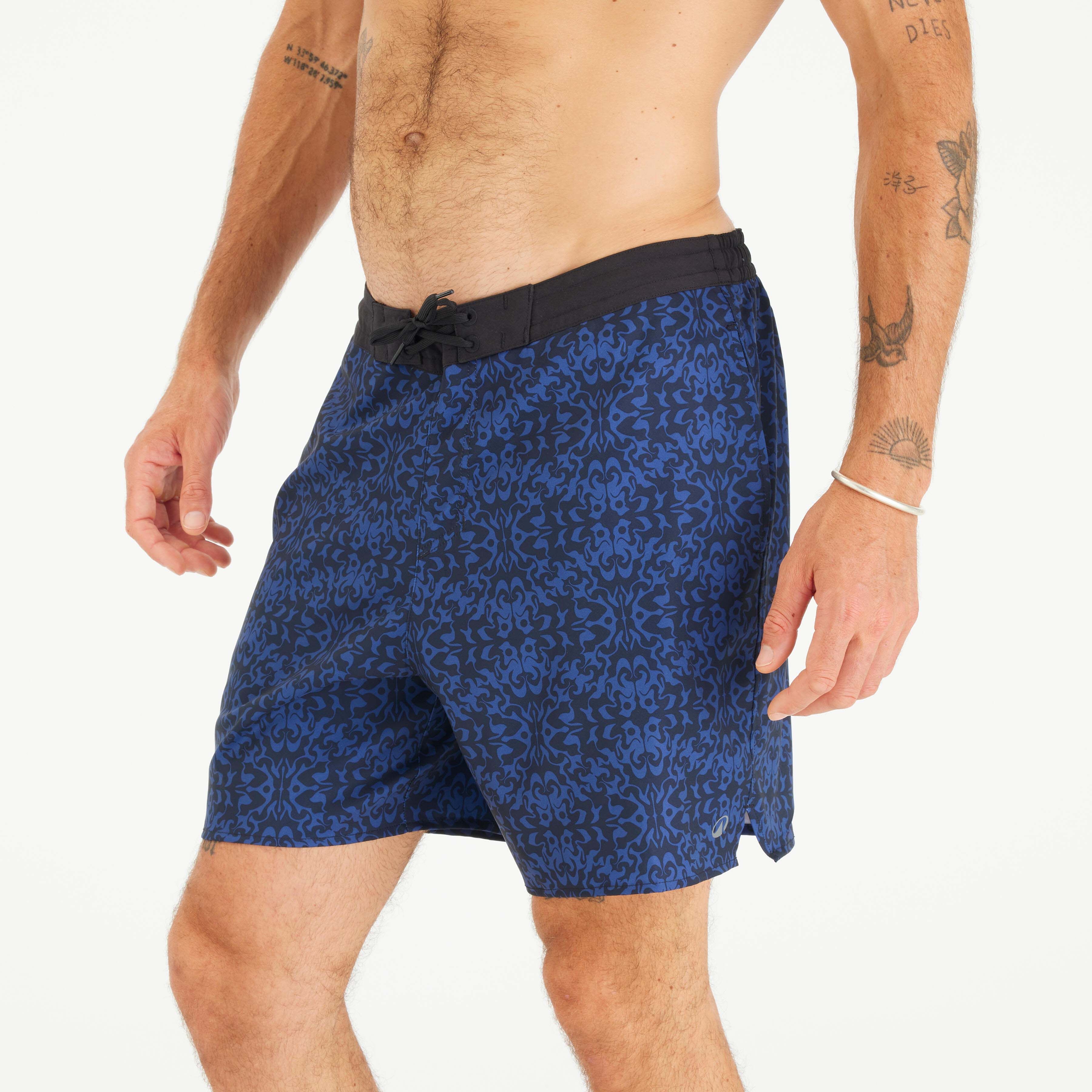 OLAIAN By Decathlon Mens Swim Shorts Surf 100 18_QUOTE2_ Long - Strdarknight Dark Blue
