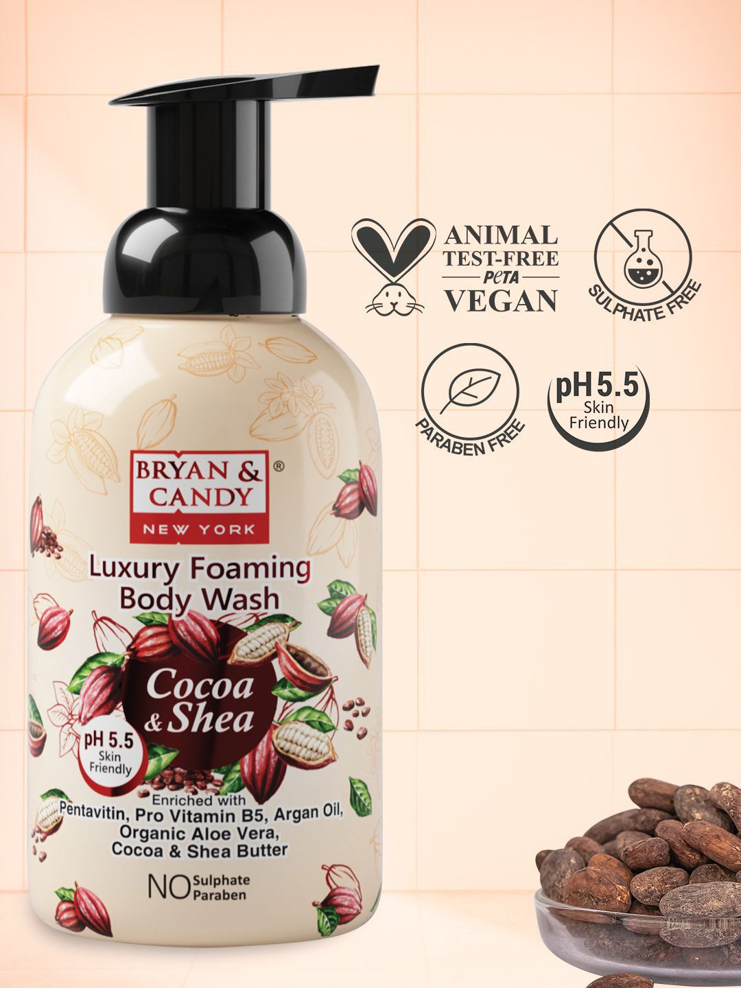 BRYAN & CANDY NEW YORK Foaming Body Wash With Cocoa & Shea- 400 ml-image-8