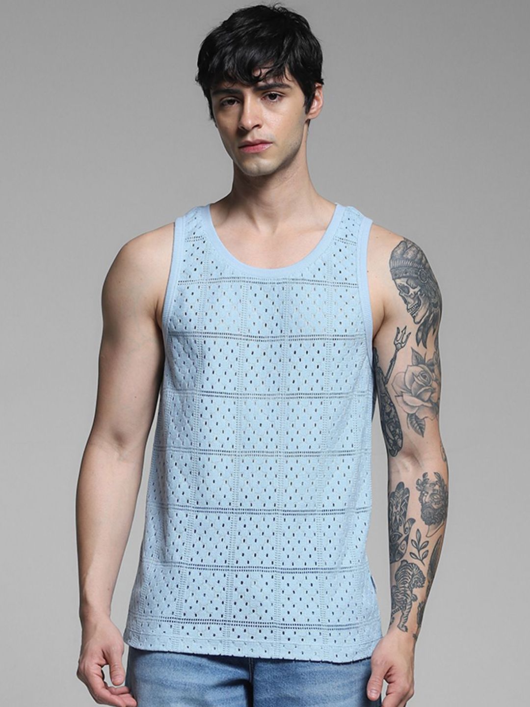 Jack & Jones Self Designed Pure Cotton Basic Innerwear Vest 9014796001-picture-17