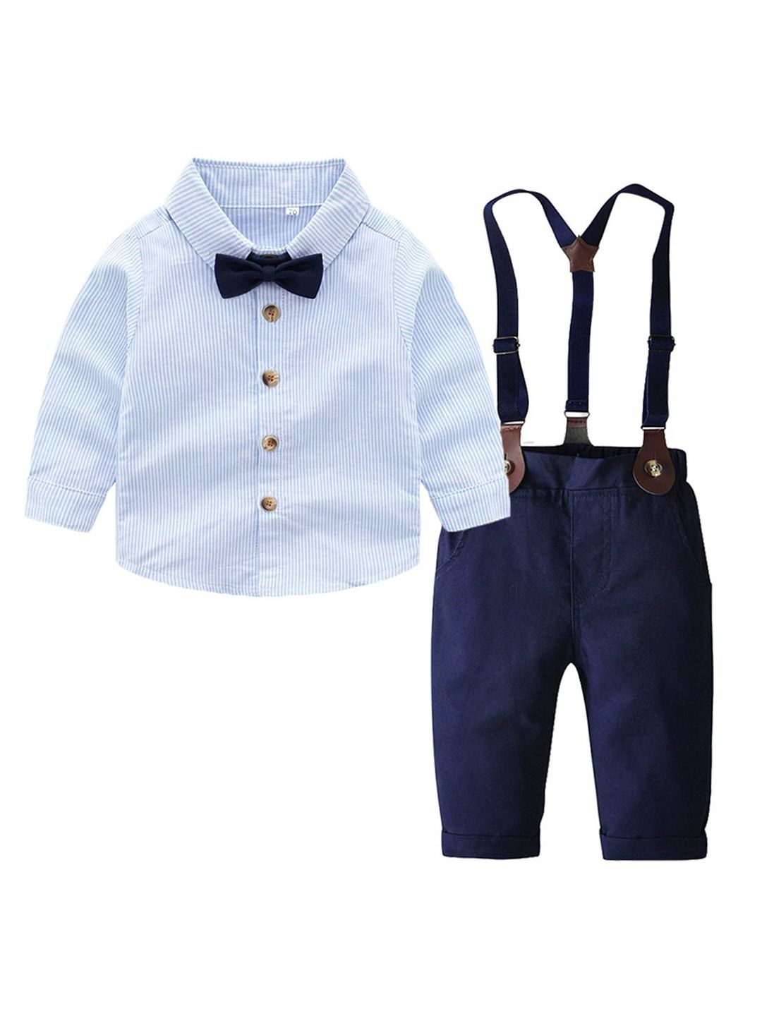 LULU & SKY Boys Striped Shirt with Trousers-image-37