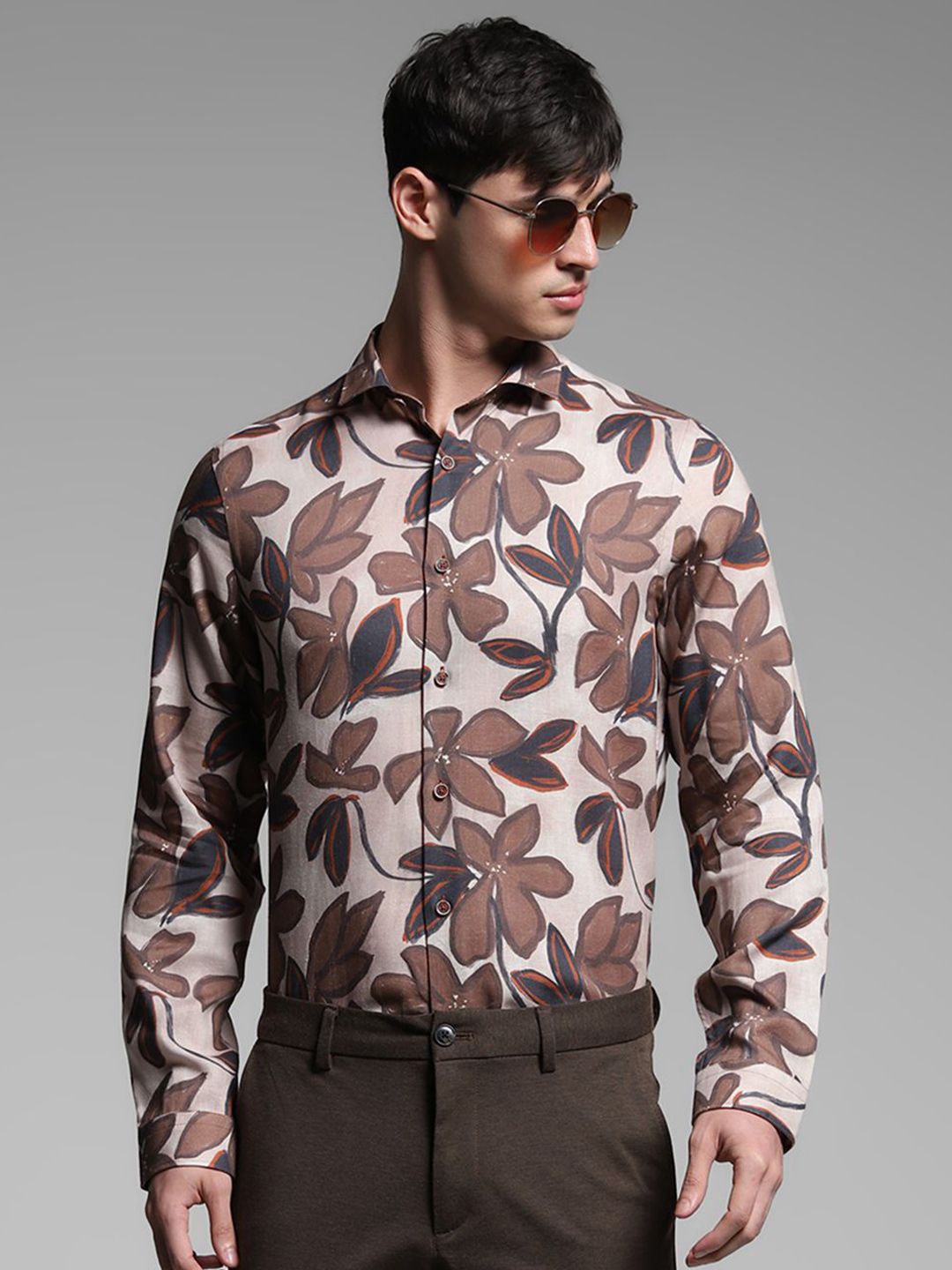 Jack & Jones Men Slim Fit Floral Opaque Printed Casual Shirt-picture-39
