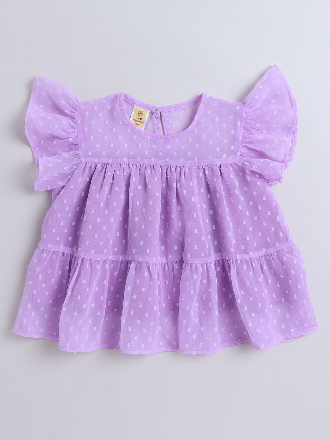 AWW HUNNIE Polka Dot Print Flutter Sleeve Top-picture-29