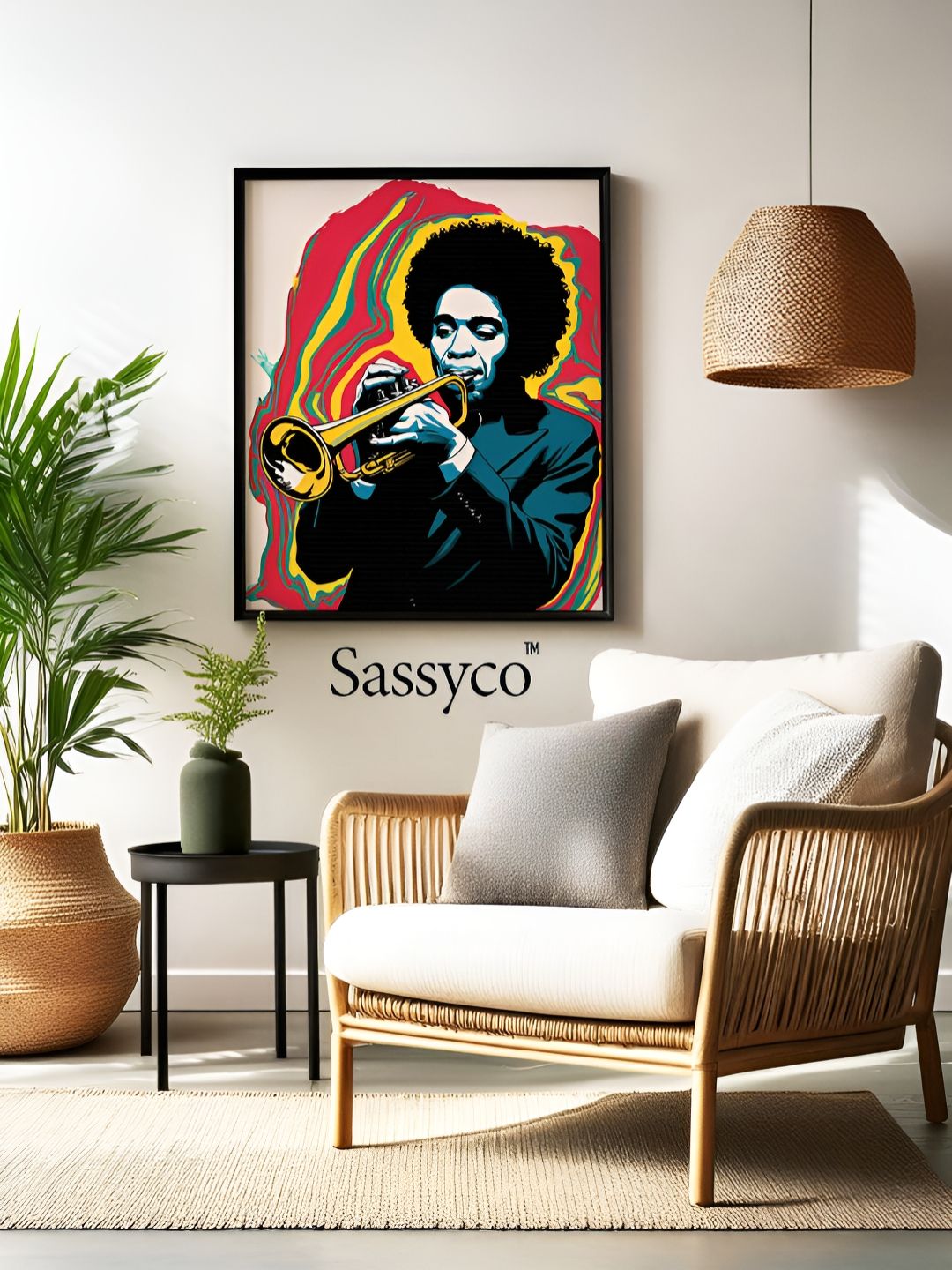 Sassyco Red & Black 1 Piece Canvas Abstract Wall Paintings-picture-20