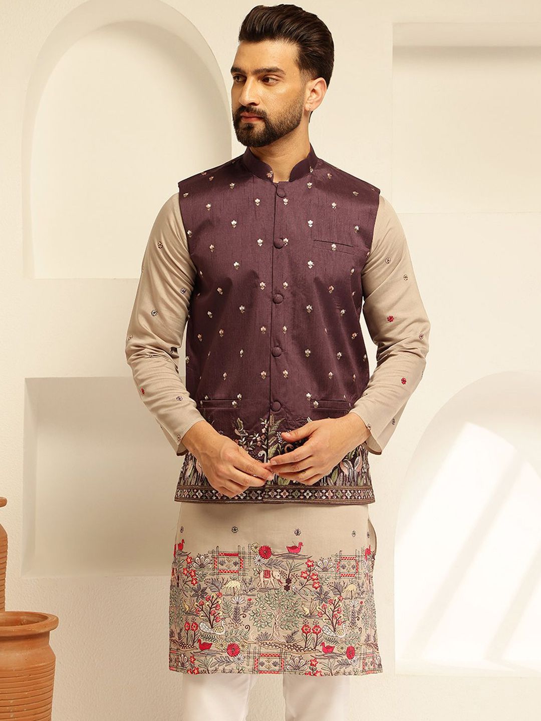 SOJANYA Embroidered Nehru Jacket-picture-39