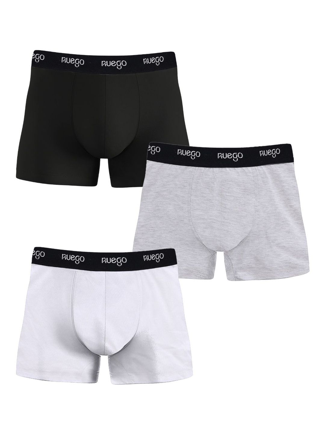 Nuego Boys Pack Of 3 Pure Cotton Trunks BY-UN-BXR-0004-7-8Y-Black, White & Grey-picture-50