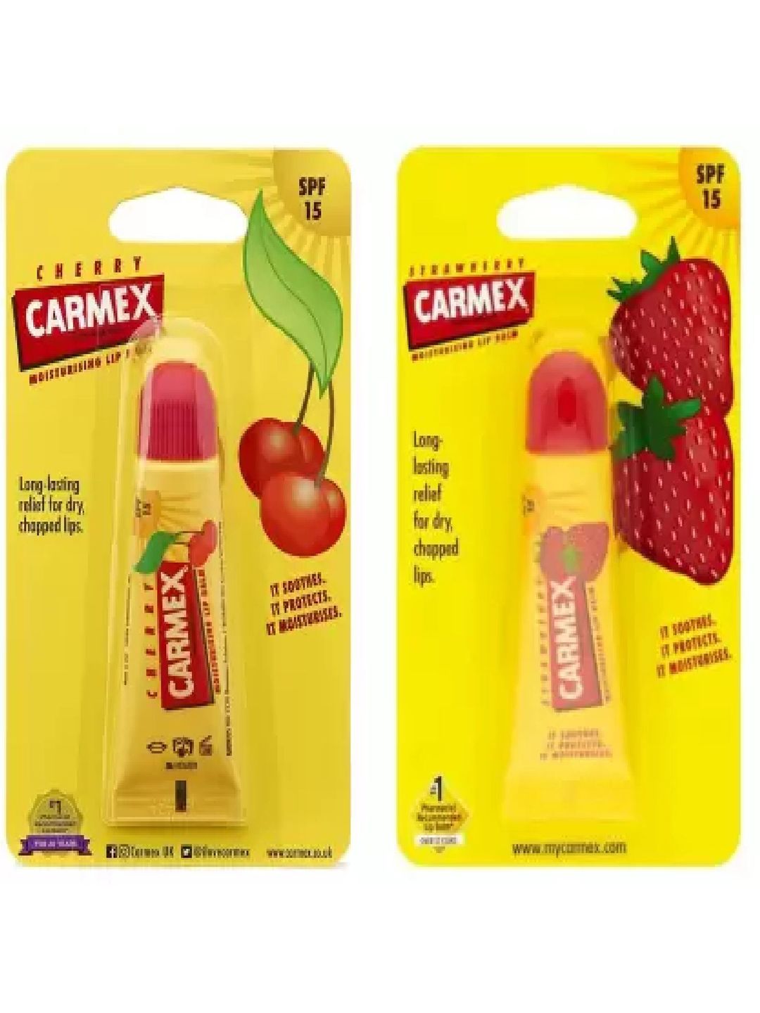 CARMEX Set Of 2 SPF 15 Cherry & Strawberry Moisturizing Lip Balm - 10 g Each-image-15