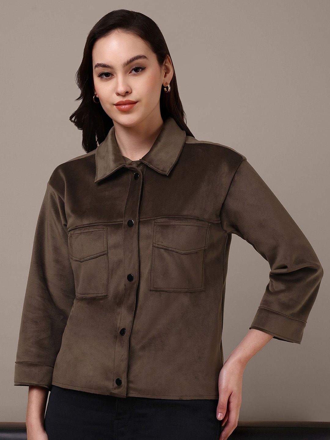 HEATHEX Women Lightweight Tailored Jacket with Patchwork