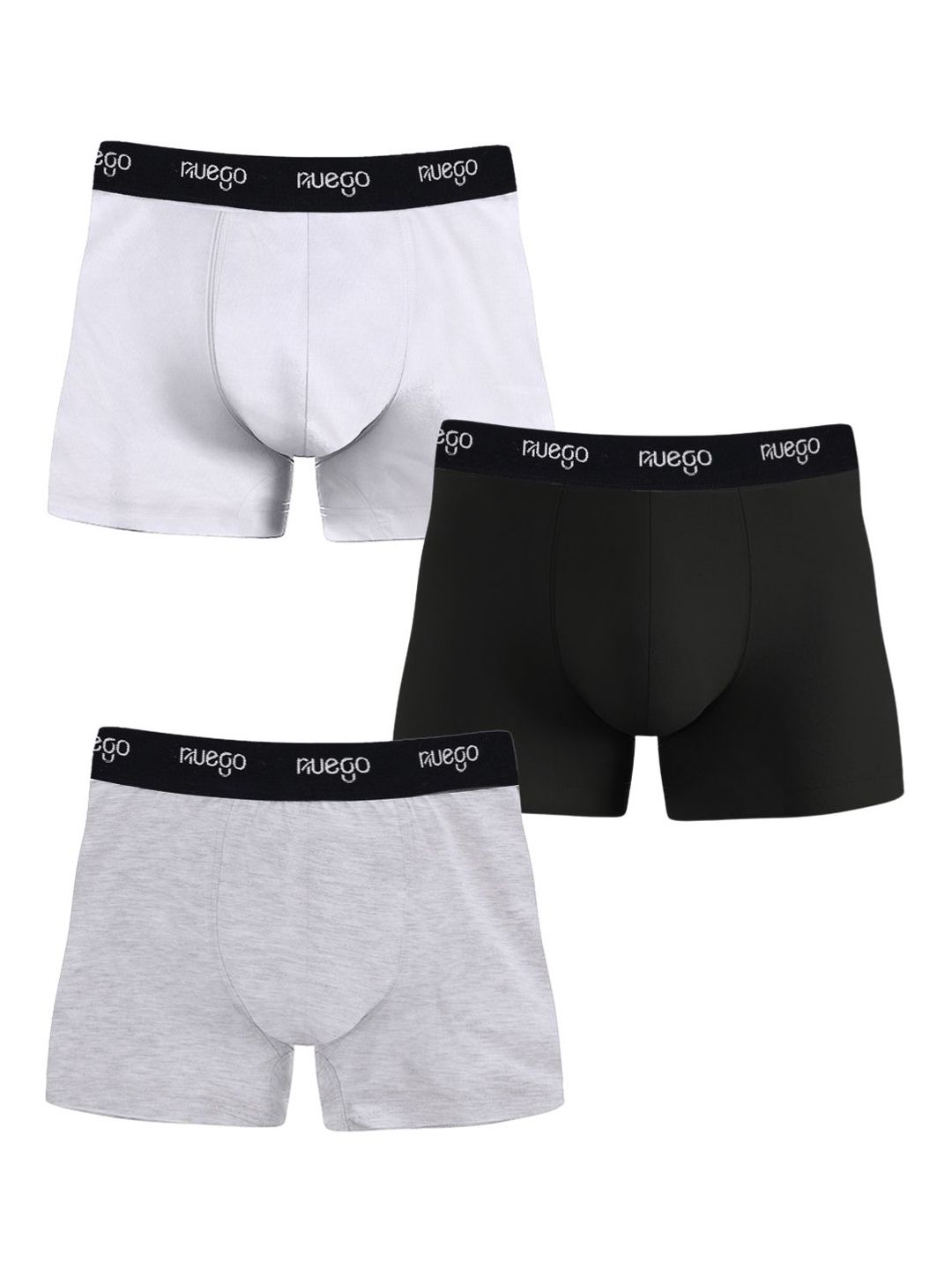 Nuego Boys Pack Of 3 Pure Cotton Trunks - KB-UN-BXR-0001-2-3Y-Black, White & Grey-picture-22