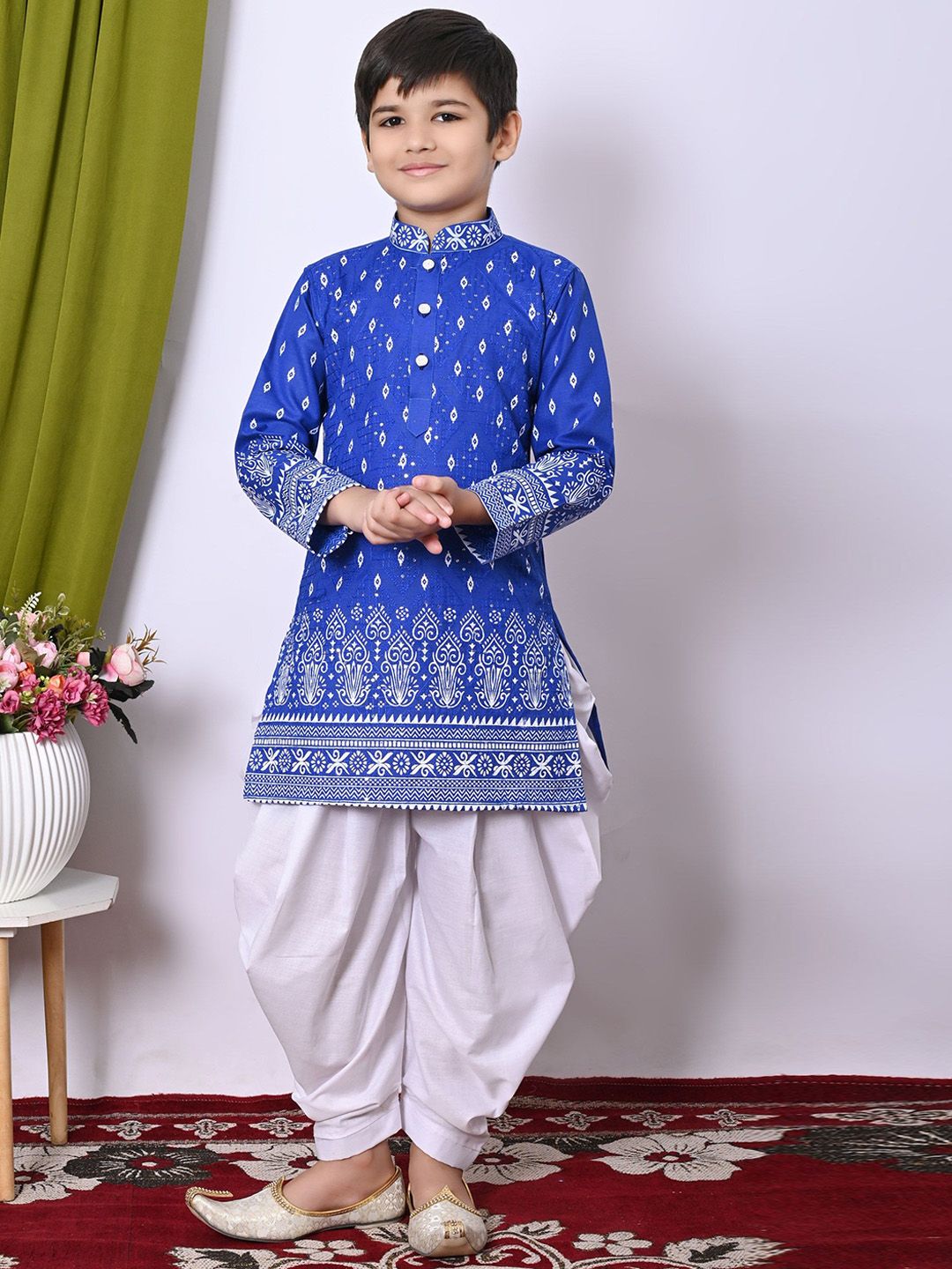 BAESD Boys Floral Embroidered Regular Sequinned Kurta with Patiala-picture-58