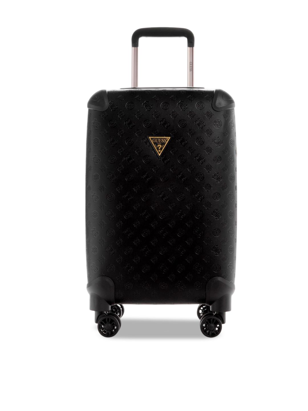 Guess Black Textured Hard-Sided Cabin Trolley Suitcases-picture-12