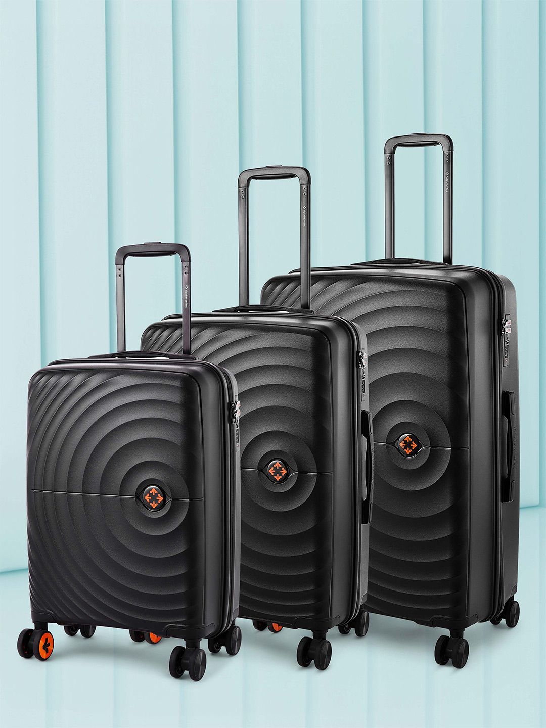 Nasher Miles Set Of 3 Seattle Hard-Sided Trolley Suitcase