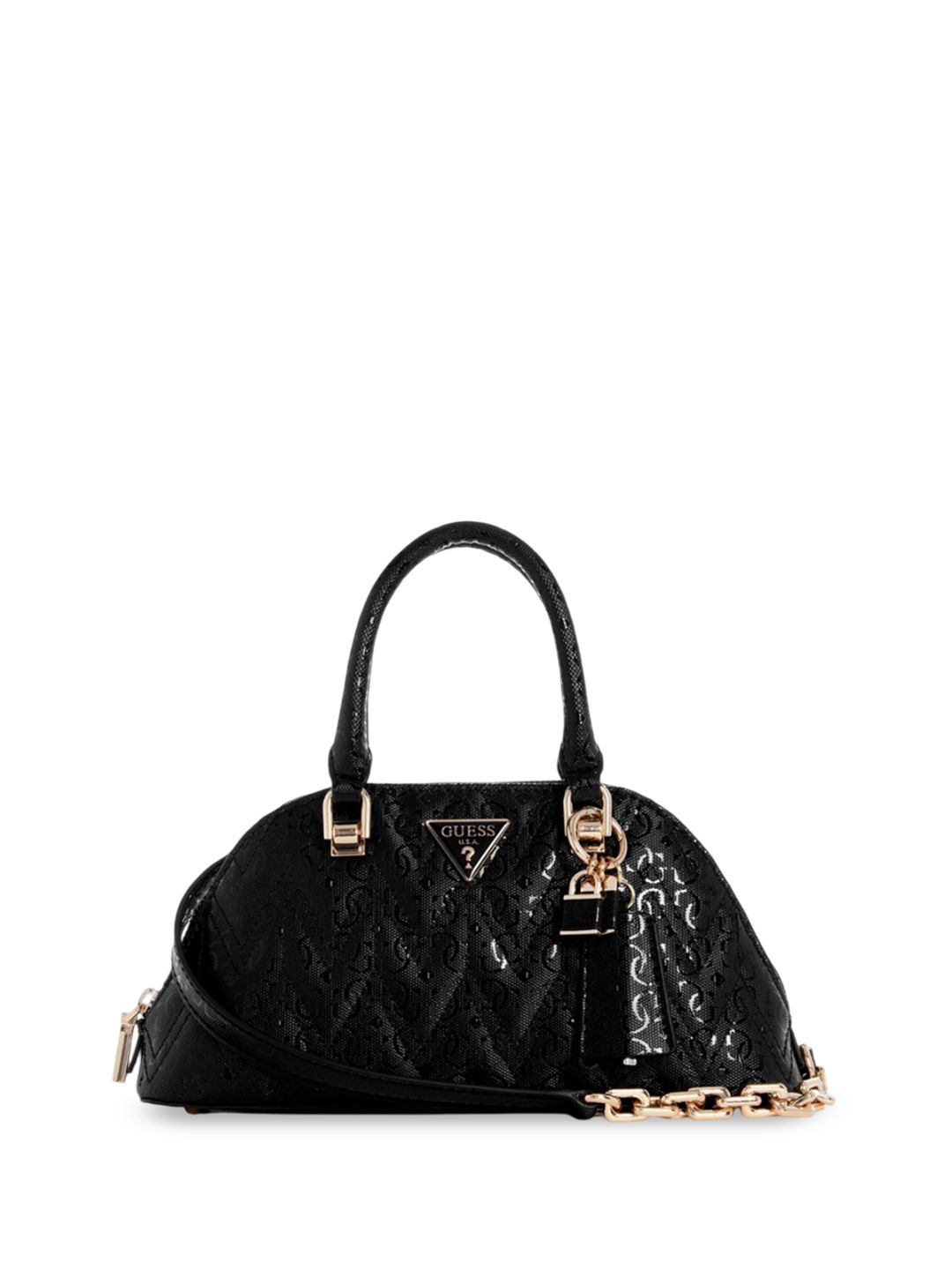 GUESS Textured PU Structured Satchel with Tasselled-picture-49