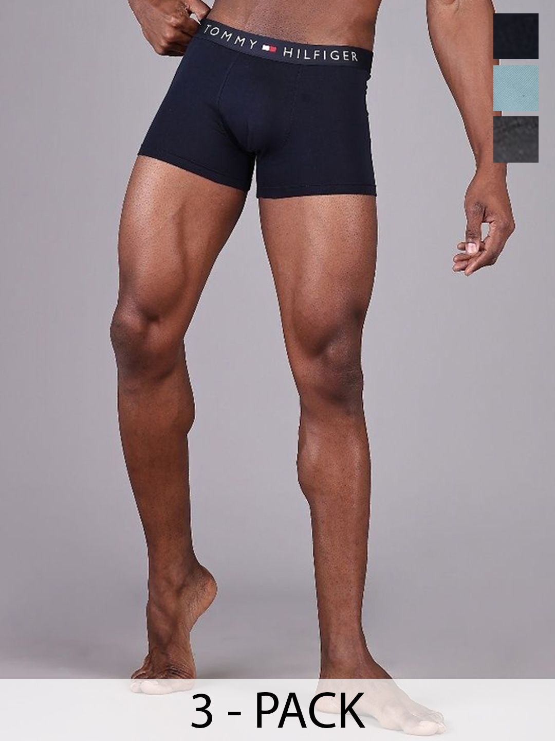 Tommy Hilfiger Pack Of 3 Mid-Rise Outer Elasticated Antimicrobial Short Trunk - S25HMUW018-picture-35