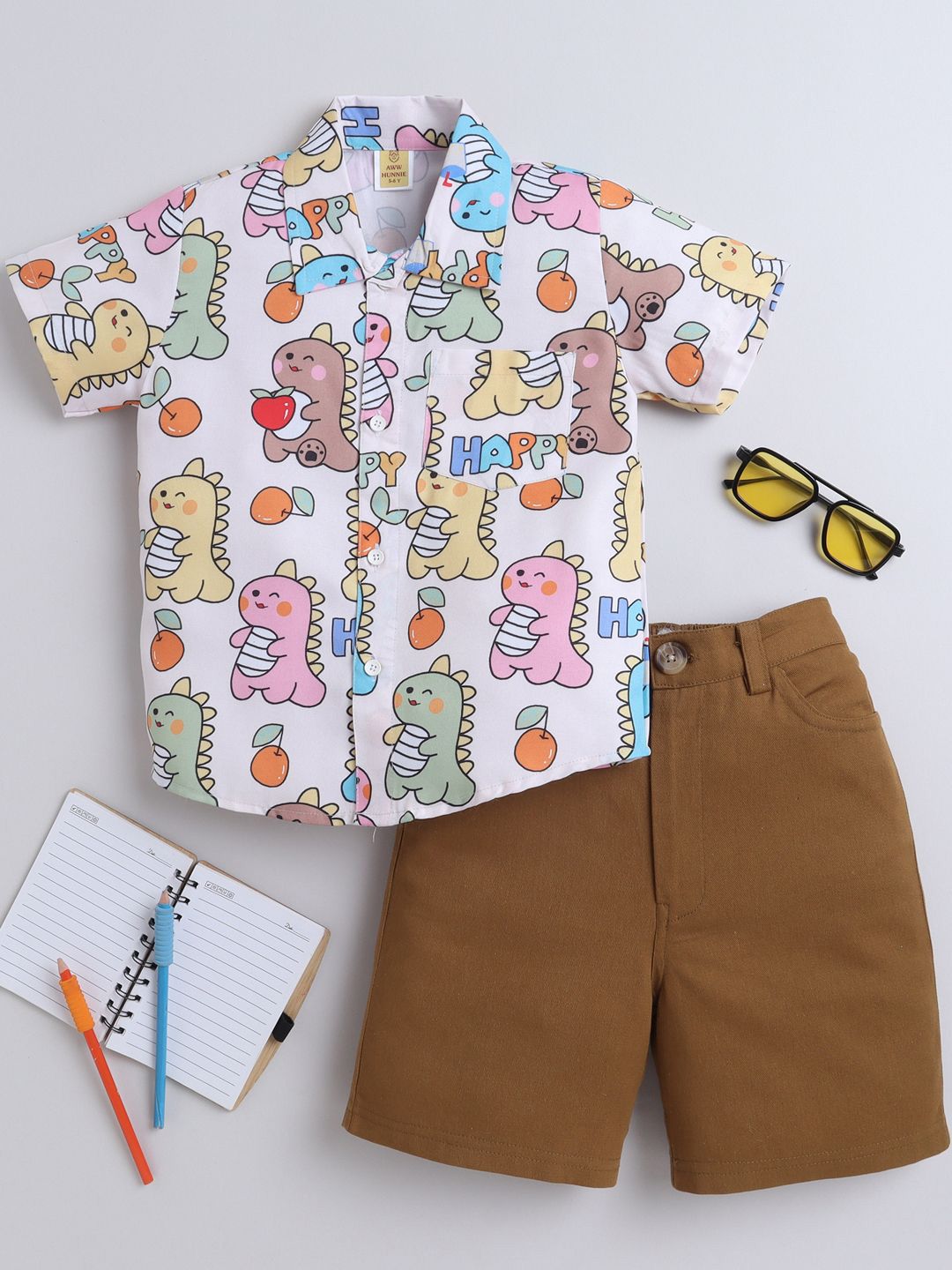 AWW HUNNIE Boys Relaxed Floral Opaque Printed Casual Shirt-picture-34