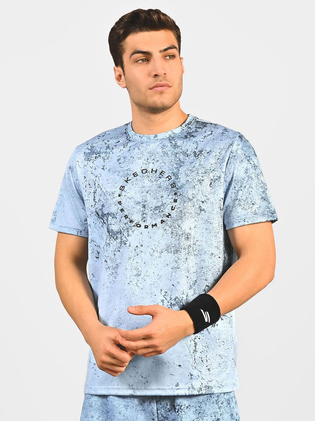 Skechers Men Aop Chest Print Performance T-Shirts-picture-23