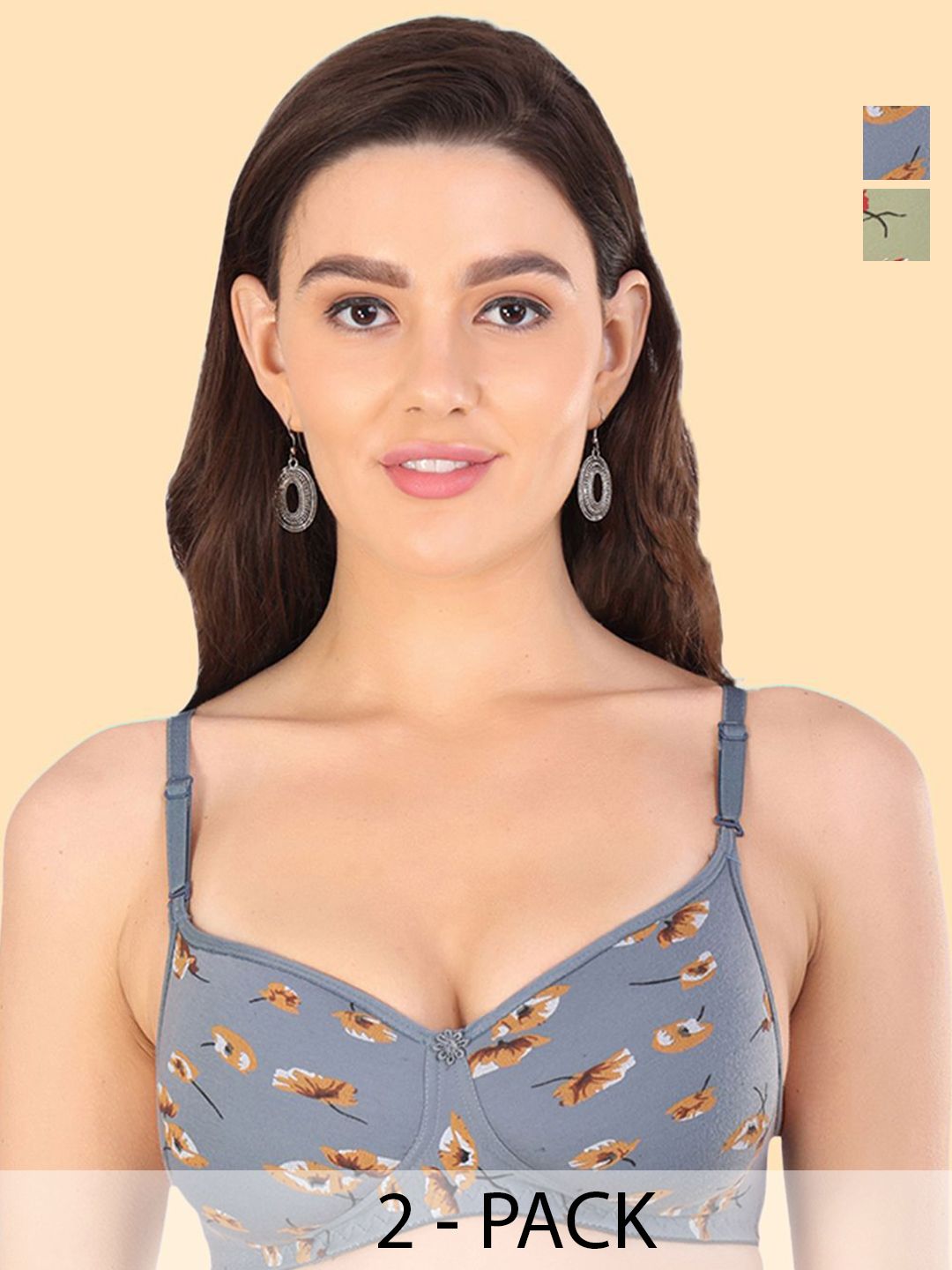 Arc de Shapes Floral Bra Full Coverage Lightly Padded