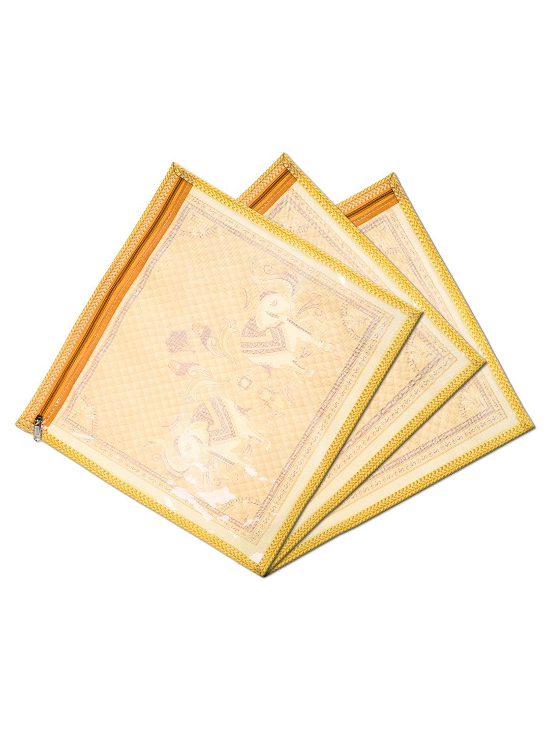 Kuber Industries Cream-Coloured Set of 3 Regular Multi-Utility Organisers-picture-32