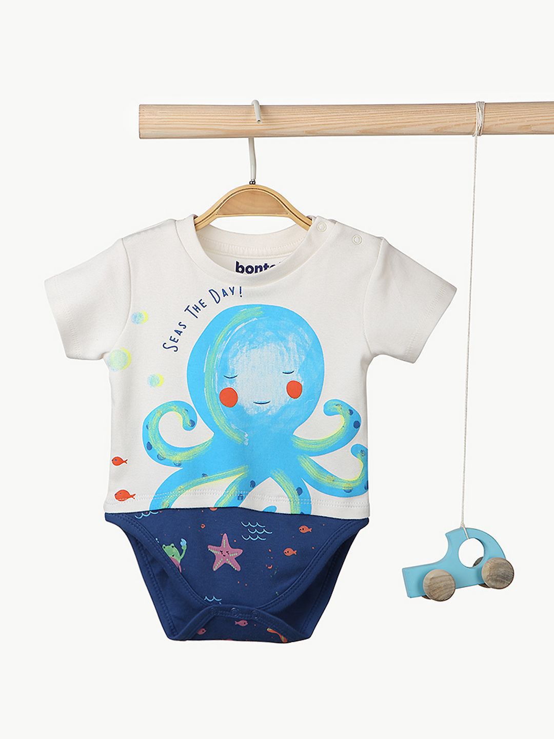 BONTOTS Infant Boys Printed Organic Cotton Soft & Rash-Free Bodysuit-picture-46