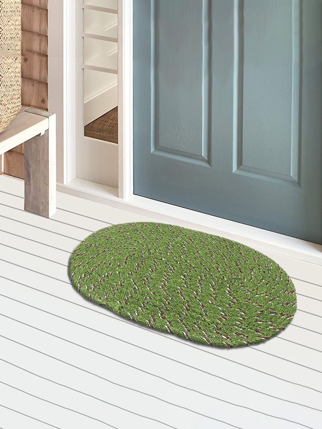 Kuber Industries Green Oval DoorMat-image-29