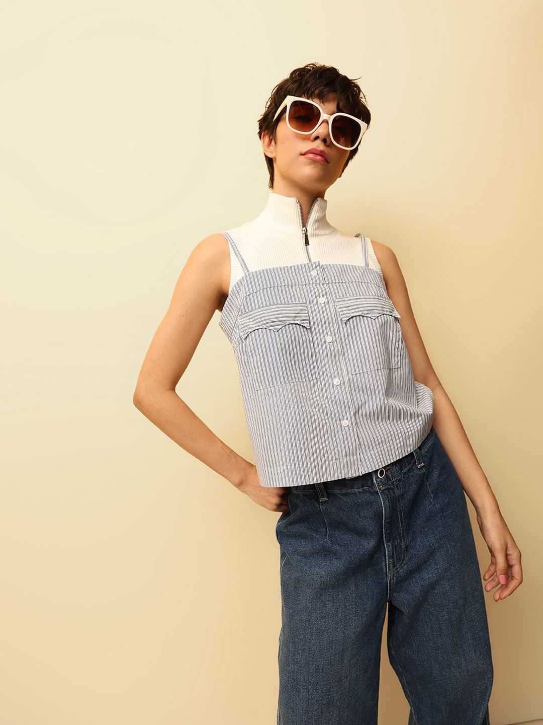 ONLY Striped Cotton Tank Crop Top-picture-14