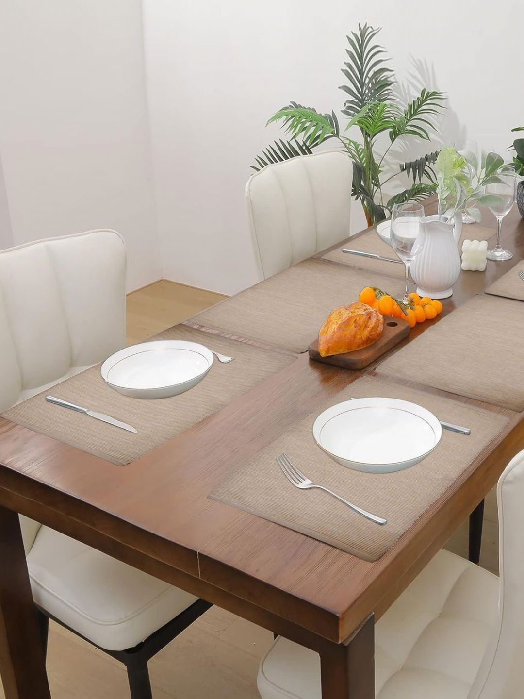 PRAKARTIK 6-Pcs Beige Cotton Table Placemats-image-28