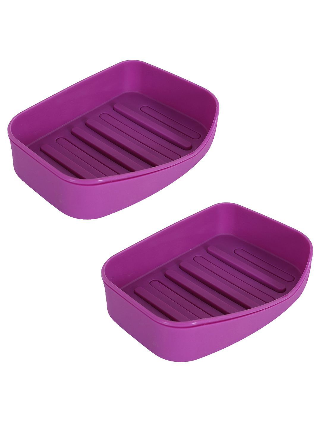 Kuber Industries Purple 2 piece Solid Plastic Soap Dish-picture-37