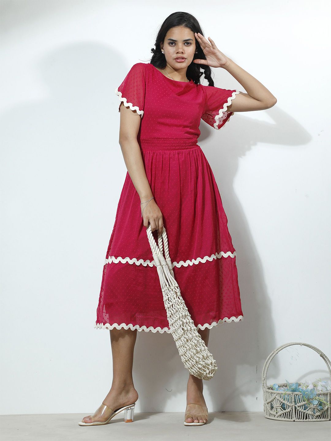 Boho By Athena Bell Sleeve Georgette Blouson Midi Dress-picture-12