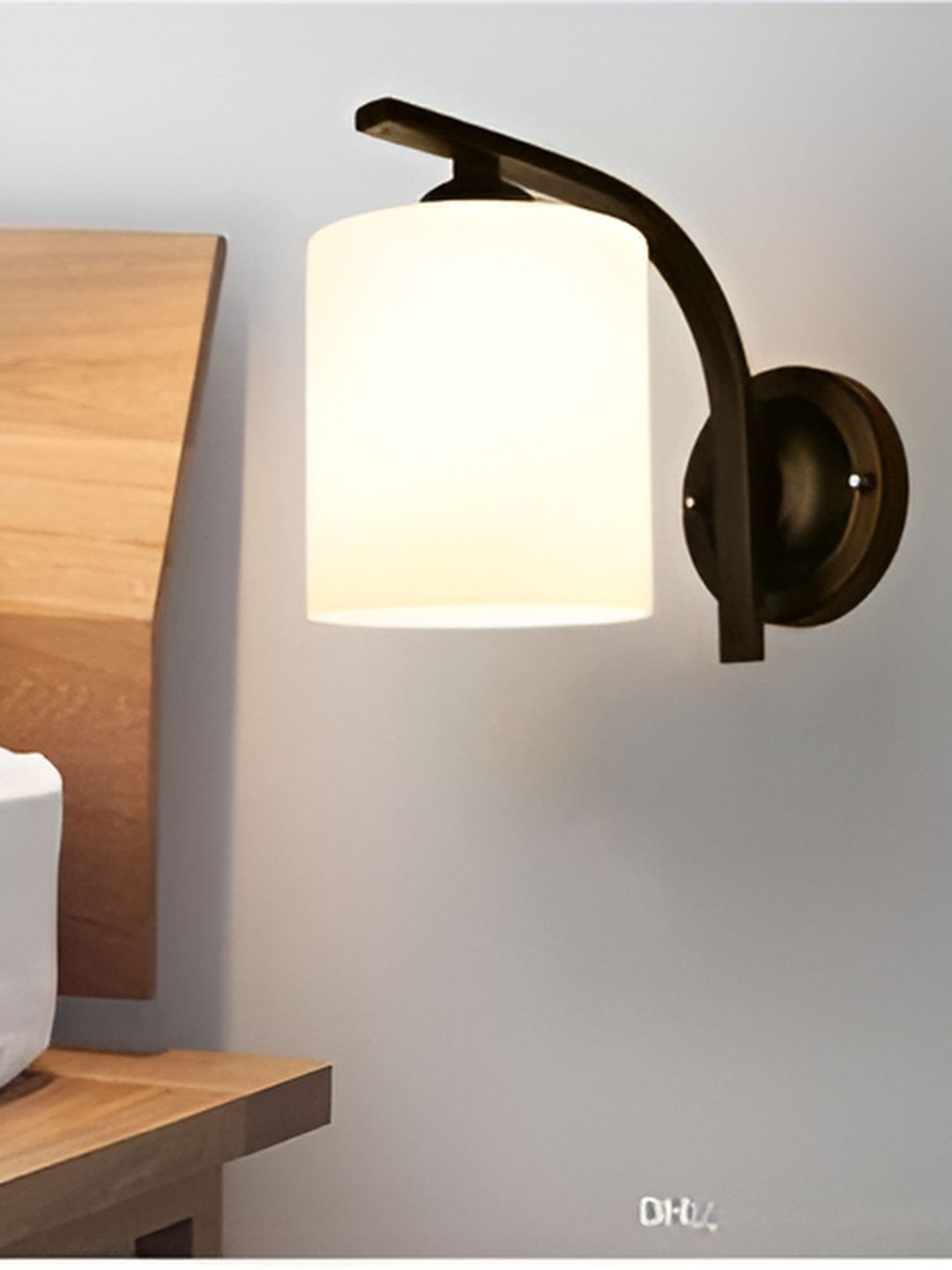 GAUVIK Black & Cream-Coloured Metal Cylinder Shaped Wall Lamp-picture-35